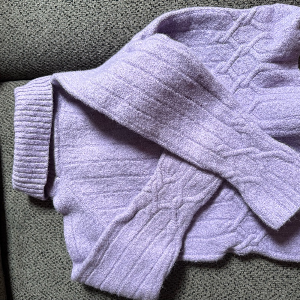 Vintage Talbots Lavender Cable Knit Sweater